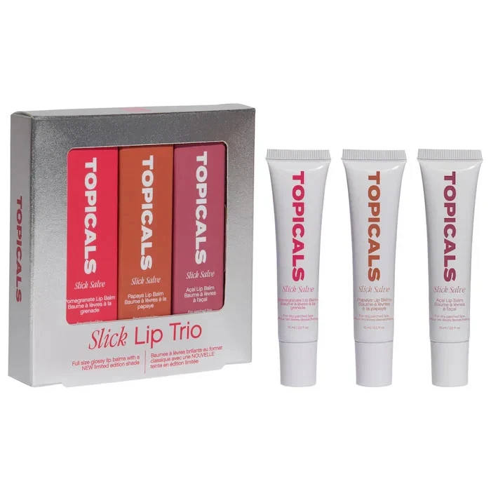Topicals Slick Salve Glossy Lip Balm Trio - 3 Hydrating Glossy Lip Balms