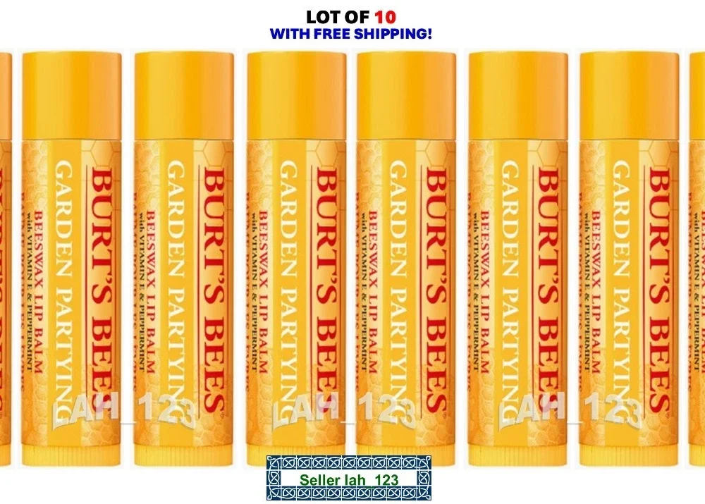LOT/10 Burt's Bees~CLASSIC PEPPERMINT BEESWAX~Lip Balm Full Size~NEW+SEALED+SHIP